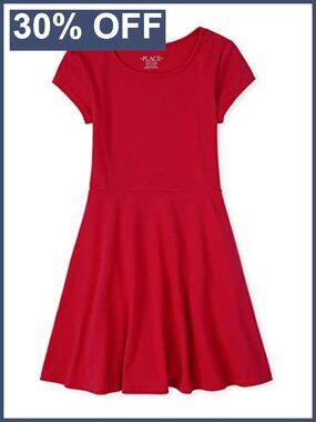 Girls Short Sleeve Skater Dress 2 Pack Cotton Jersey Casual